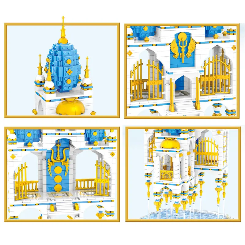 Yeshin MOC Streetview Building The Sky Castle модель совместима с 16015 строительными блоками кирпичи