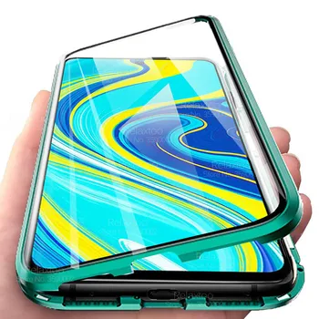 

Double Side Tempered Glass Case For Xiaomi Redmi Note 9s 9 s Case Metal Magnetic Adsorption Cover on Redmi Note 9s case housing