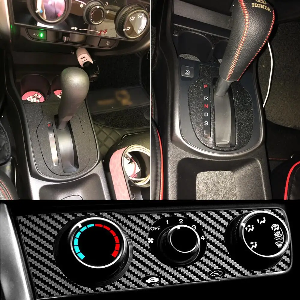 

Car-style 3D/5D Carbon Fiber Car Interior Cover Console Color Sticker Decals Products Parts Accessories For Honda City 2015-2019