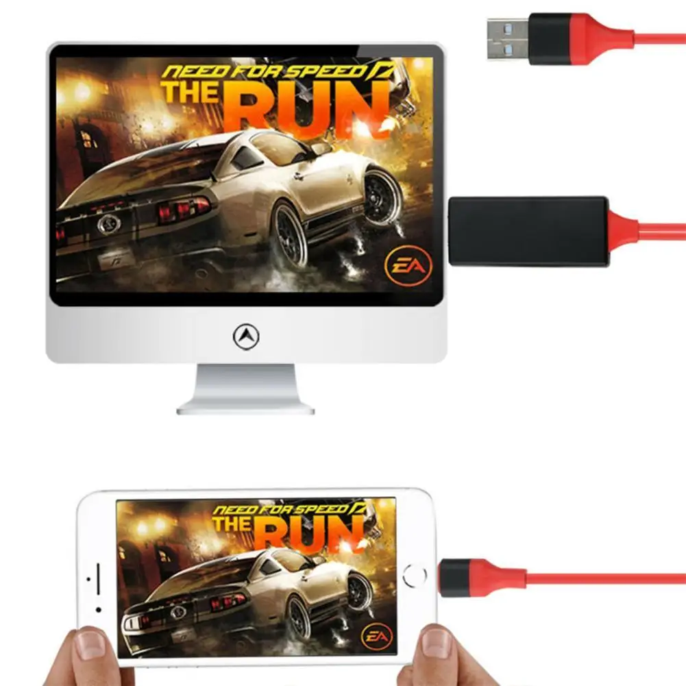 Для IPhone экран к ТВ Кабель HDMI 1080p адаптер IOS USB зарядное устройство конвертер