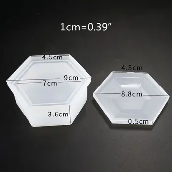 

DIY Hexagon Storage Box Mold Crystal Epoxy Plum-shaped Silicone Mould