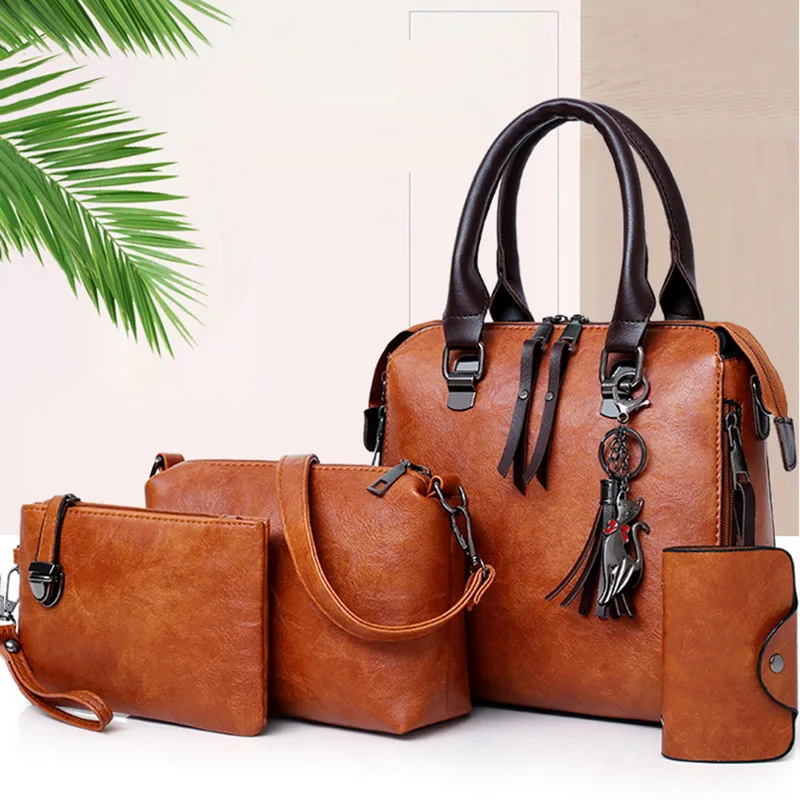 

Luxury 4 Pcs/set Women Handbags And Purses Large Capacity Ladies PU Leather Totes Fashion Shoulder Bags 2020 Autumn Vintage Bag