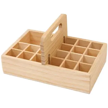 

HOT SALE Essential Oil Display Stand Carrying Case with Portable Handle, Wooden Storage Tray Organizer, Wooden Storage Tray