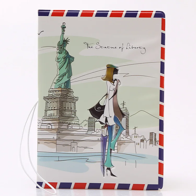 Креативная винтажная Обложка для паспорта с картой, аксессуары для путешествий из искусственной кожи, держатель для ID адреса, портативный кошелек для мужчин и женщин - Цвет: 11