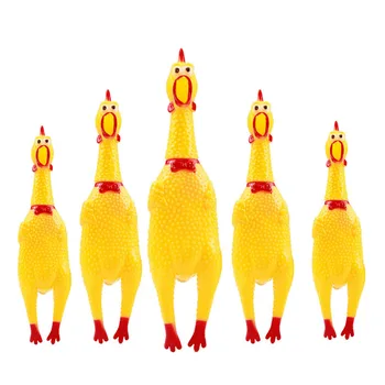 

Screaming Chicken Pets Dog Toys Squeeze Squeaky Sound Funny Toy Safety Rubber For Dogs Molar Chew Toys Decompression Tool