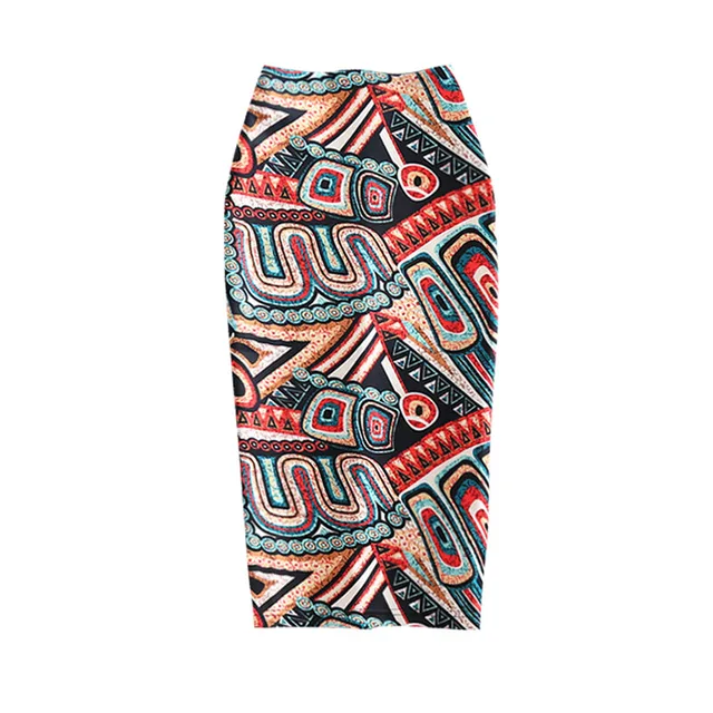 US $8.70 Women Vintage Skirts Flower Printing High Waist Bodycon Skirt Slim Midi Split Sexy Pencil Skirts Fe