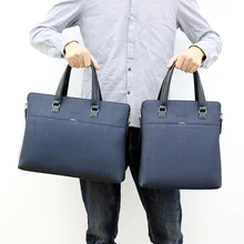 Men’s Business Handbags A4 File Leather Crossbody Bags For Men Shoulder Bag Pochette Bolso Hombre For Macbook Office Bag 14 inch