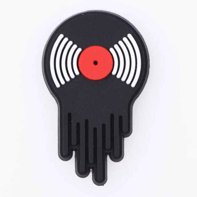 1 Pcs Music Croc Shoes Charms Camera Ticket Coffee Shoe Charm Accessories Cartoon Clog Shoes Musical Record Decoration Power Off P3789
