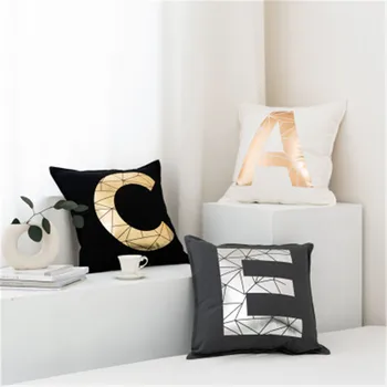 

45x45cm Gilded letters Sofa Pillowcase Pink Cushion Cover Throw Pillow Case Home Sofa Bed Chair Decoration 17.72x 17.72inch