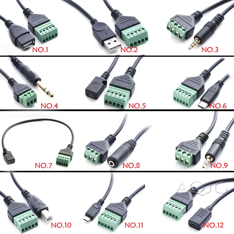 USB 2 0 гнездо B Micro usb mini Type C штекер к 5 Pin гнездовой болт разъем с защитной клеммой