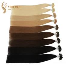 Forever pro, 20 дюймов, 1 г/локон, настоящие человеческие волосы Remy с u-образной окантовкой для наращивания, европейские человеческие волосы на капсулах, 50 г/упак