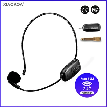 

2.4G Wireless Microphone 40-50m Stable wireless Transmission Headset And Handheld 2 In 1 For Voice Amplifier XIAOKOA