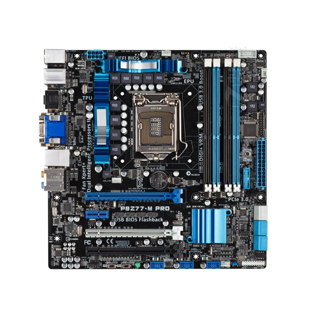 Для настольной материнской платы Asus P8Z77-M PRO Z77 Socket LGA 1155 i3 i5 i7 DDR3 16G uATX UEFI BIOS