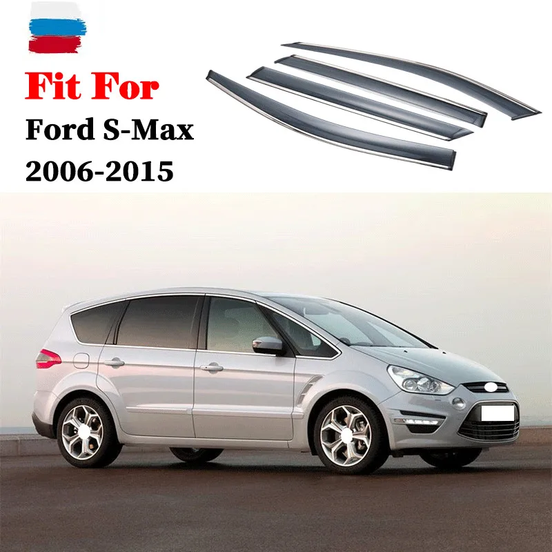 FOR Ford S-MAX smax 2006-2015 window visor car rain shield deflectors  awning trim cover exterior rain cover car accessories - AliExpress