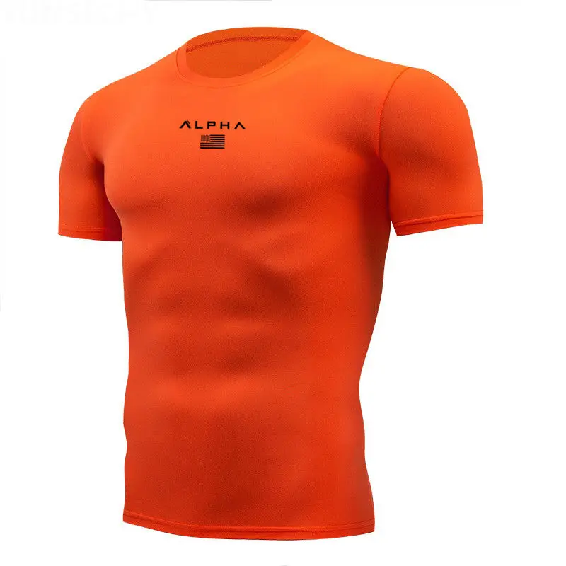 Мужские дизайнерские быстросохнущие футболки для бега Homme, облегающие футболки для бега, спортивные мужские футболки для фитнеса, тренажерного зала, футболки для мышц - Цвет: Photo Color