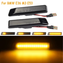 Led dinâmico pisca a luz do sinal de volta pisca-pisca que flui a luz de pisca-pisca lateral do marcador para bmw x5 e53 3 series e36