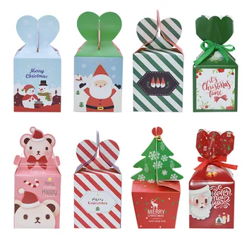 

5pcs Christmas Paper Gift Boxes Candy Box Santa Claus Bags Gift Packing for Home New Year Xmas Natal Noel Navidad Party Decor