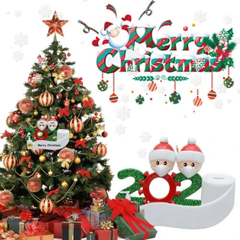 

Snowman Christmas Tree Pendant Popular Exquisite DIY Name Blessing Words Resin Pendant Christmas Ornaments in stock