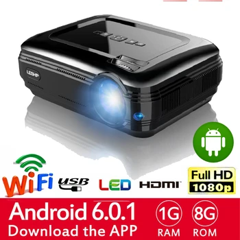 

4K WiFi 1080P Android 6.0 Wireless LED Video Projector Home Theater Cinema 3200LM 3D Dual HDMI 1GB+8GB Dual USB VGA TV/AV