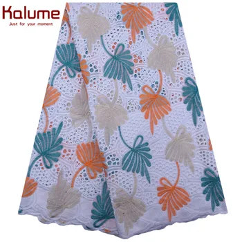 

African Dry Cotton Lace Fabrics 2020 High Quality Embroidery Lace Swiss Voile Lace With Stones Swiss Voile Lace Switzerland 1854