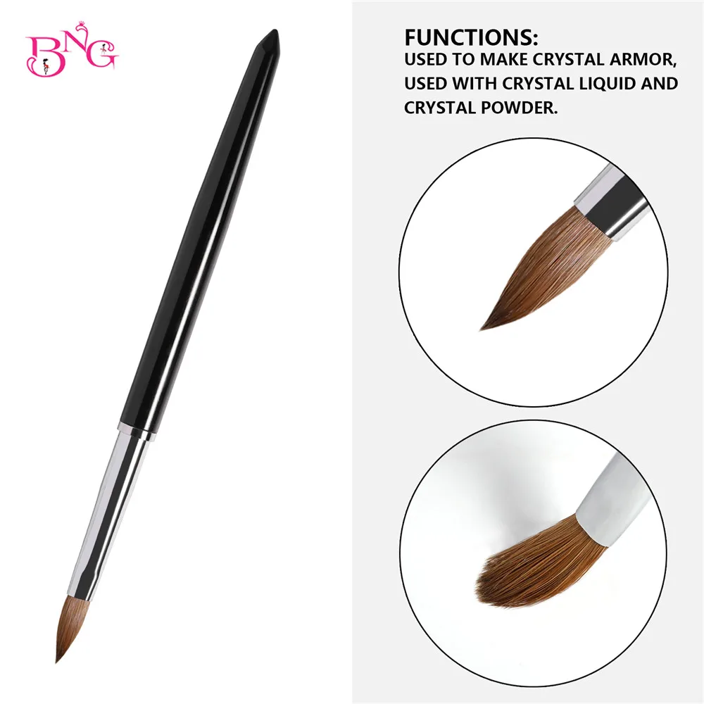 1PC Kolinsky Acrylic Nail Brush Liquid Powder Carving Pen Gel Builder