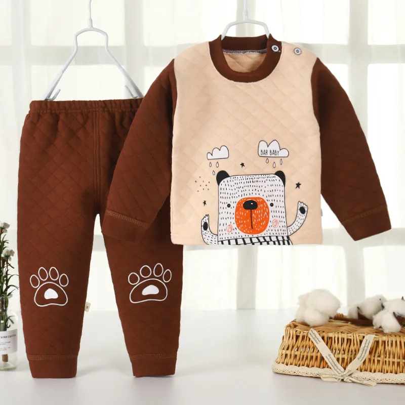 Детские пижамные комплекты с героями мультфильмов хлопковый костюм для сна для мальчиков теплые детские пижамы для девочек топы с длинными рукавами+ штаны, 2 предмета, одежда для детей - Цвет: H1328