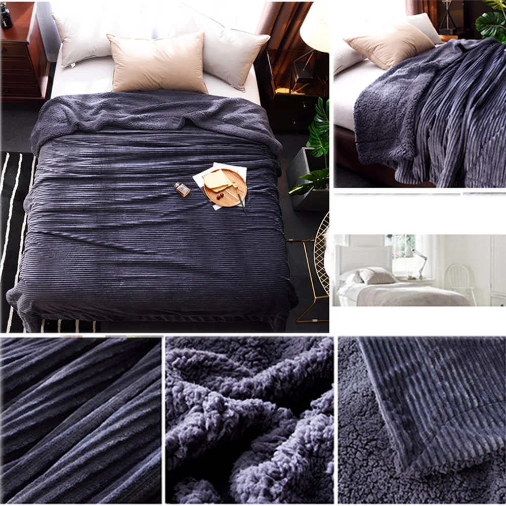 Двустороннее Фланелевое Флисовое одеяло, зимнее, для взрослых, мягкое, толстое, шерпа, пледы, одеяло для дивана, кровати, дивана, домашний текстиль, продукт Oc16