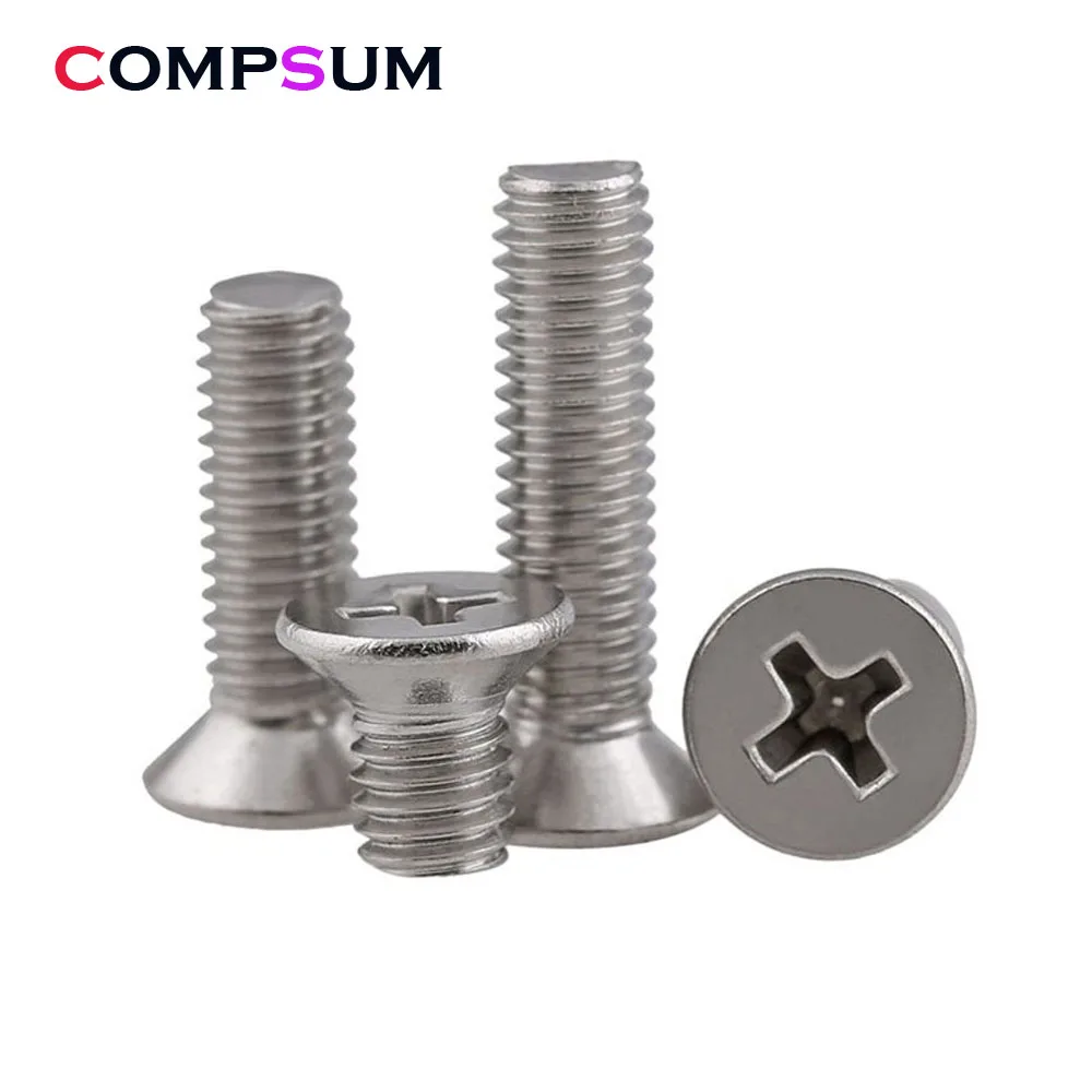M4 M5 M6 Compsum Stainless Steel 304 Phillips Flat Countersunk Head Micro Machine Screw Gb819 Din965 M1 M1.2 M1.4 M1.6 | Обустройство