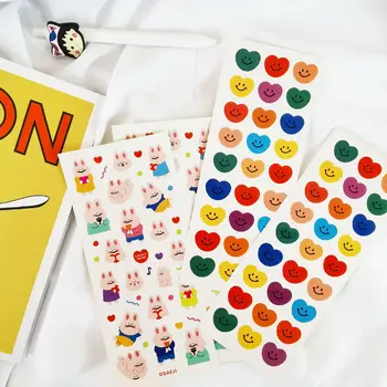 

South Korea INS GIRL'S Heart Rabbit Heart Adhesive Paper Hand Account Book Notebook Adhesive Paper Sealing Paste Mobile Phone De