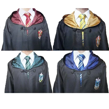 

Gryffindor Cosplay Costume Potter Robe Scarf Ravenclaw Hufflepuff Slytherin Cloak with Tie Potter Costume