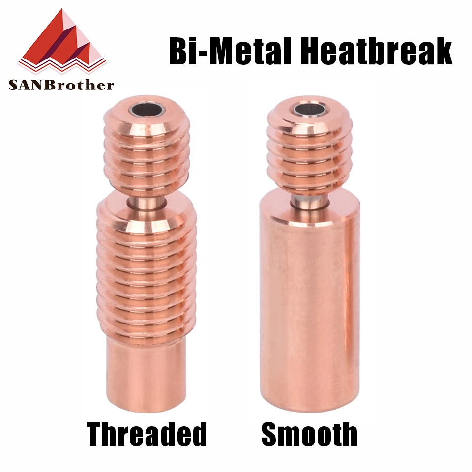 

High Quality Bi-Metal Heat Break V6 Throat For E3D V6 PT100 Hotend Prusa i3 MK3 Heater Block 1.75mm 3D Printer Parts heatbreak