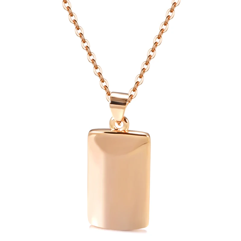 Minimalist Glossy Rose Gold Geometric Pendant Necklace