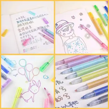 

Flash Contour Pen Magic Creative Occupation Stylish Highlighter Outline Fluorescent Stationery Draw Double Plastic Marker L Z5I4