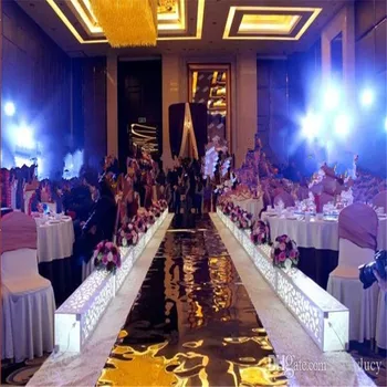 

30m Per Roll 1.2 m Wide Luxury Wedding Backdrop Decor Mirror Carpet Gold Silver Double Side Aisle Runner For Party Decoration Su
