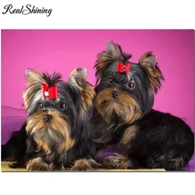 DIY йоркширского терьера алмазов картина ПЭТ фото на заказ 5D камни в форме ромба круглая мозаичная картина, выполненная в технике алмазной вышивки крестом FS6868