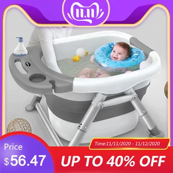 

Baby Bathtubs for Infants Children's Folding Bath Bucket Multifunctional Aluminum Alloy Bathtub Large 0-15 Growth Stage Bathtub