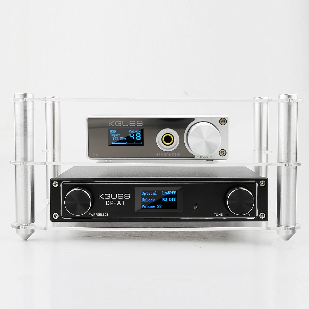 KGUSS ES8 Exquisite acrylic frame HIFI amplifier amp decoder frame rack transparent equipment