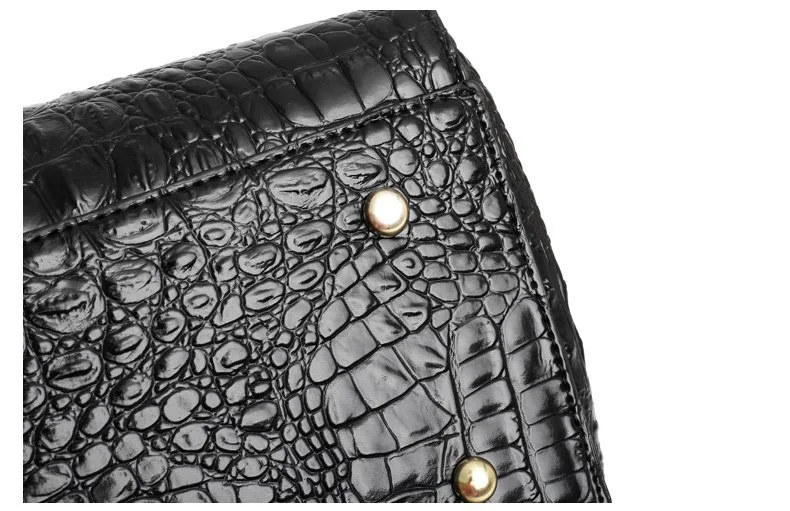 Retro Red Green Leather Womens Alligator Bags Luxury Designer Handbag Brown Black Ladies Large Crocodile Crossbody Bag for Women (19)