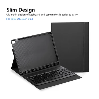 

Protective Case with Backlight BT Keyboard Compatible with 2019 7th 10.2'' iPad (Black Case+Black Keyboard)