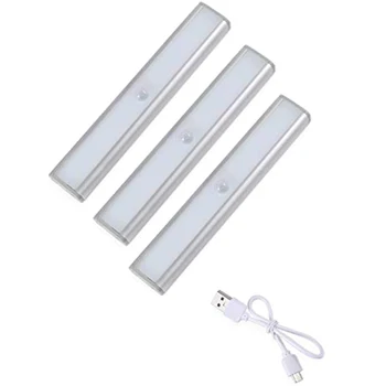 

New Motion Sensor Closet LLight, 20 LED Wireless Cabinet Lights, USB Rechargeable Battery, Magnetic Night Light At Any Time