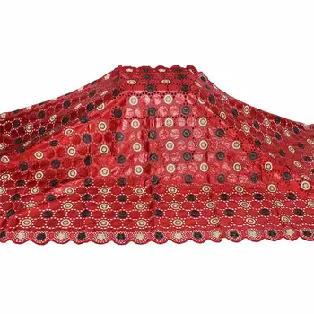 

African bazin riche fabric with brode Latest fashion embroidery bazin lace fabric with net lace 5yards ! WX72653