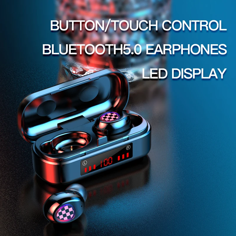 Aoogoor V7 TWS Wireless Bluetooth Earphones Bluetooth 5 0 Headphones Sports Waterproof Headset Gaming Headphone