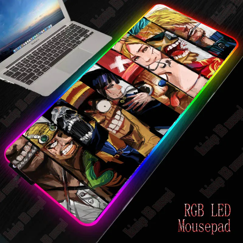 XGZ аниме один кусок большой RGB светодиодный коврик для мыши 7 цветов USB Проводное освещение игровой геймер подсветка коврик для мыши для ноутбука компьютерный коврик