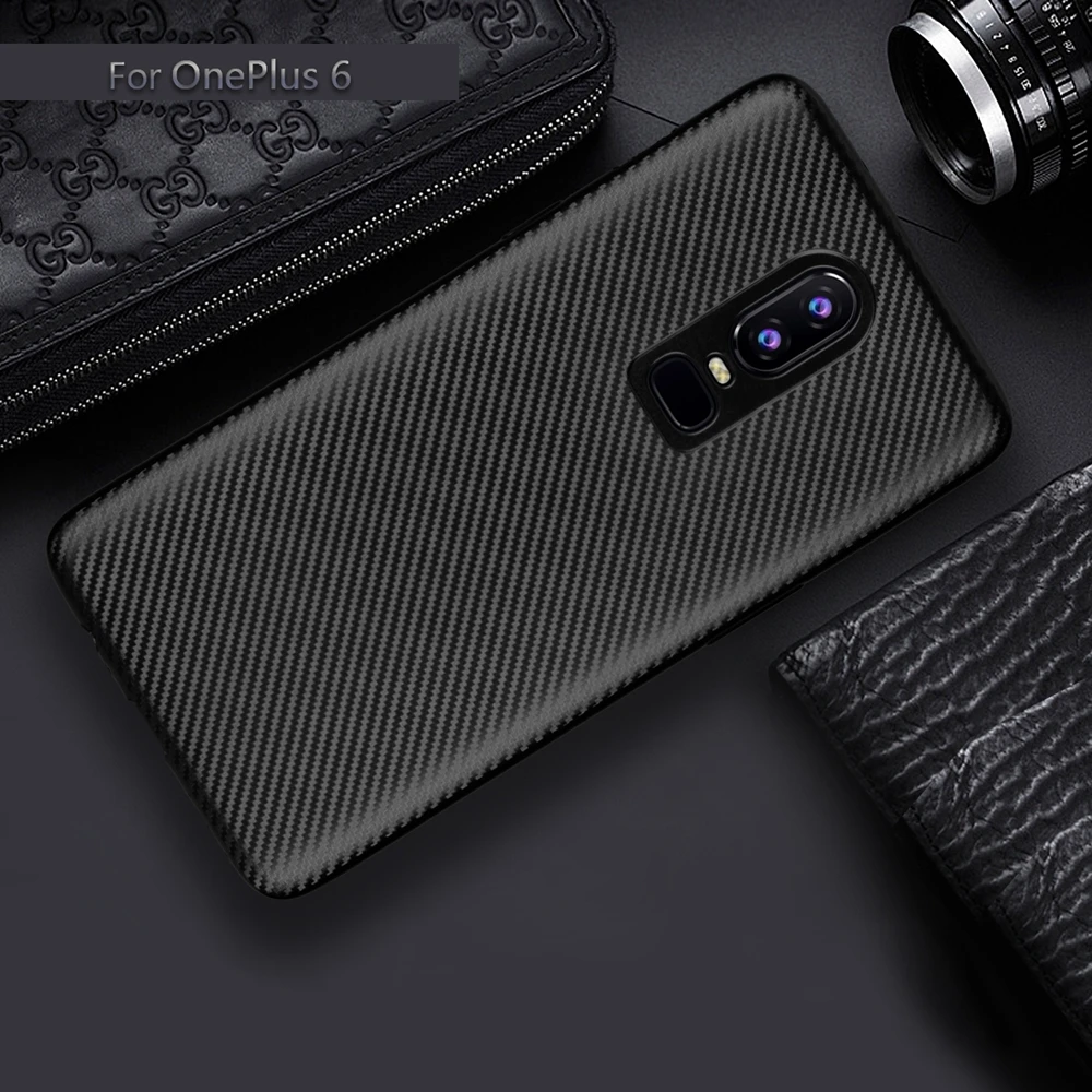 Чехол из углеродного волокна на Etui OnePlus 7 Pro чехол Роскошный ультра-тонкий