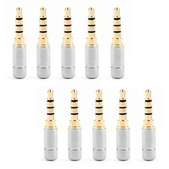 

Artudatech 4Pcs / 10Pcs Mini 3.5mm Stereo 4 Pole Jack Plug Audio Connector For Repair Headphone