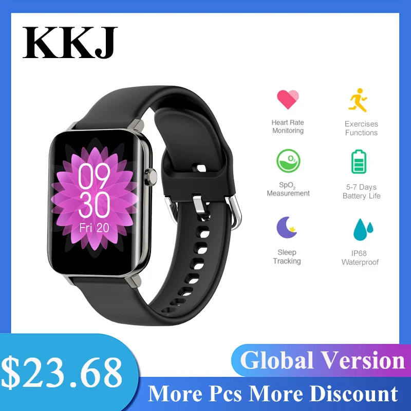 KKJ NY15 Smart Watch 1.7inch bluetooth 5.0 Watches Heart Rate Blood Oxygen IP68 Waterproof Multi-language Man Women Smartwatch |