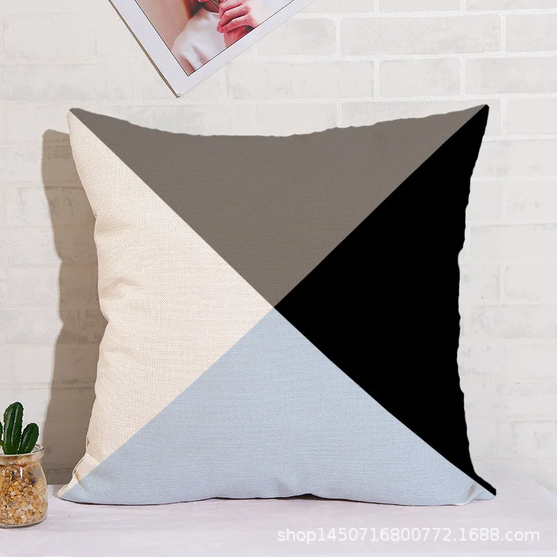 

Cross-border Explosions Blue Lines Geometric Mediterranean Style Pillow Cushions Household Items Cushion Covers Free Shipping
