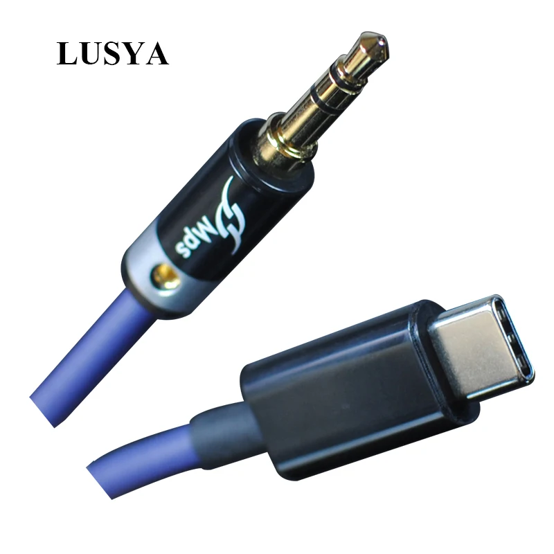 Аудиокабель Lusya 6N OCC с посеребренным разъемом aux аудиодекодер Typec на 3 5 дюйма Hi Fi