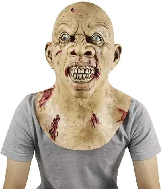 Molezu Ужасный Призрак вурдалак латексная маска ужасов с париками костюм на Хэллоуин страшная маска - Цвет: Scary