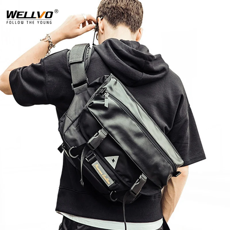 2021 New Casual Fashion Crossbody Bags Men High Quality Leather Nylon Messenger Bags Black Laptop Bag Travel Bag XA697ZC